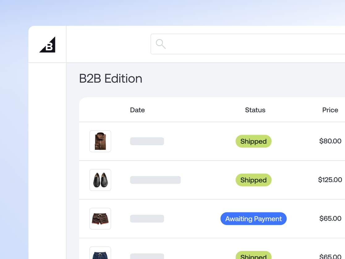 Das BigCommerce B2B Edition Portal dient zur Verfolgung von Großhandelslieferungen und des Zahlungsstatus für E-Commerce-Bestellungen.